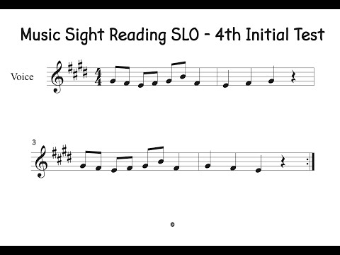 Music Sight Reading SLO   4 Initial Test