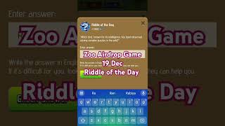 Zoo Airdrop Game Riddle of the Day #zoo #airdrop #game #riddle #of #the #day #feeds