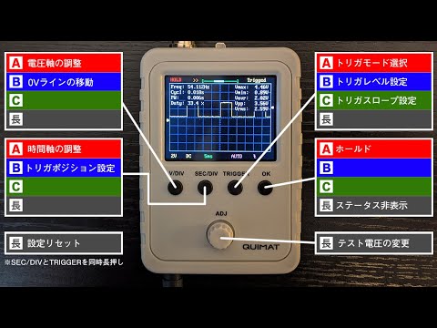 オシロスコープ（Quimat Q15001）操作方法