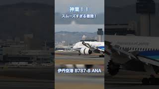 【神ワザ！！】ANA B787の滑らかすぎる着陸！Best ANA butter landing!　伊丹空港　#landing #shorts