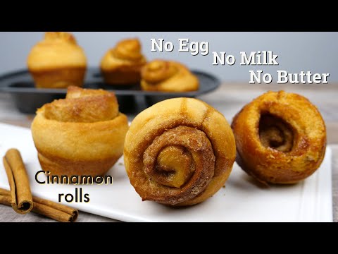 Vegan Cinnamon Rolls | No Egg No Milk No Butter Cake