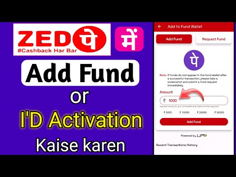 Add fund by Q.R code in Zed Pay and I d activation