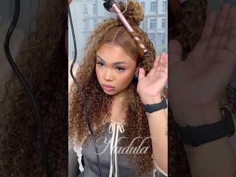 STYLE With Me~ #nadulahair #curlyhair #highlightwig #halfuphalfdownhairstyle #gluelesswig #fyp