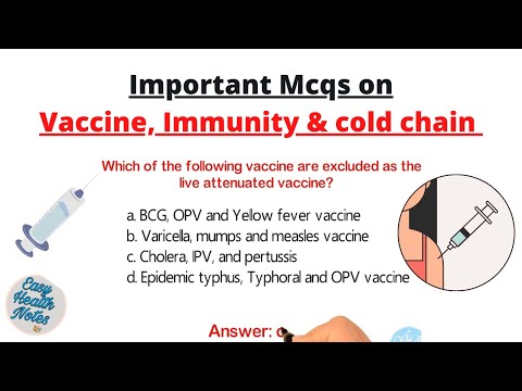 Vaccine, Immunity and Cold Chain।। Important Multiple Choice Questions (mcqs) ।। Health exams