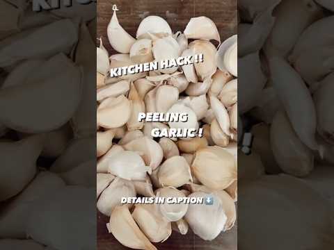 Fastest Way to Peel Garlic- No More Sticky Fingers! #shorts #kitchentricks