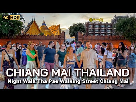 🇹🇭 4K HDR | Night Walk in Chiang Mai Thailand | Tha Phae Sunday Walking Street 2023