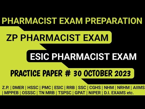 ESIC Pharmacist exam preparation | ZP Pharmacist exam preparation | IBPS Pharmacist exam question