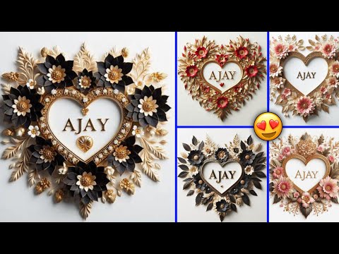 Heart Name Photo Editing 💞😍 bing image creator name design || bing image creator new