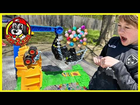 Hot Wheels Monster Trucks Arena Smashers UNBOXING 📦 Rhinomite Chargin' Challenge WITH TONS OF ORBEEZ