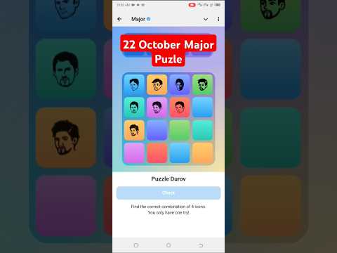 22 October Major Puzzle - Major Airdrop Today Code #majorairdrop