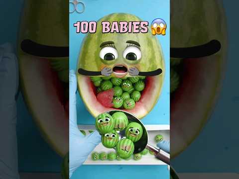 100 BABIES😱 - Crazy Melon Fruitsurgery🤣 #shorts #fruitsurgery #cute