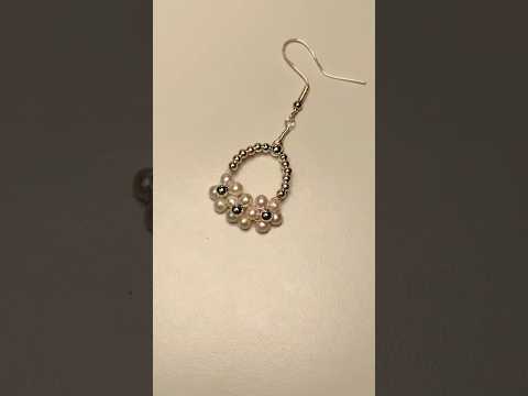 Handmade jewelry diy pearls earring#beads #diybeads #diy #diyjewelry #gift #craft#jewelry #earrings