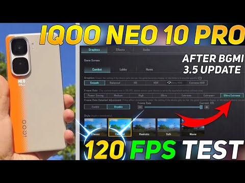 IQOO NEO 10 PRO BGMI 120 FPS TEST | IQOO NEO 10 PRO GAMING TEST | DM 9400 PROCESSOR 🥵🔥