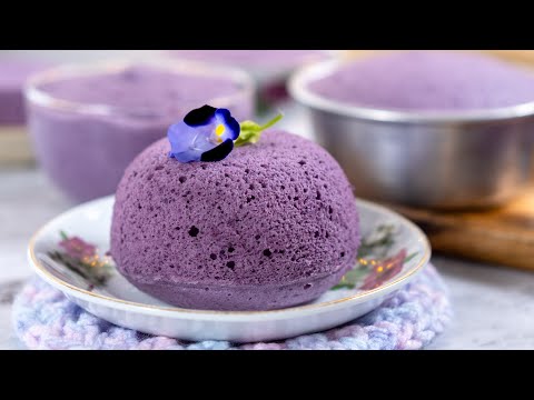 蒸紫薯小蛋糕，天然色素、无泡打粉苏打粉 Purple Sweet Potato Steamed Cupcakes, No Baking Powder & Soda[My Lovely Recipes]