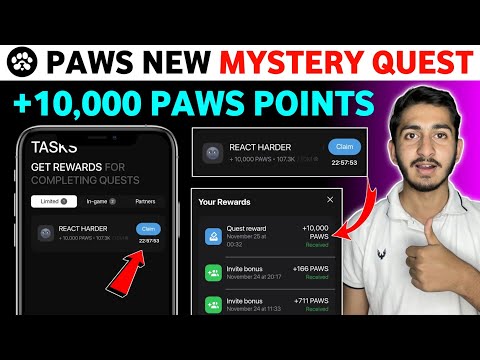 paws mystery quest today | paws mystery quest | react harder mystery quest | paws airdrop new task