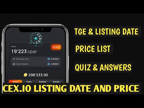 CEX.IO LISTING DATE AND PRICE LIST