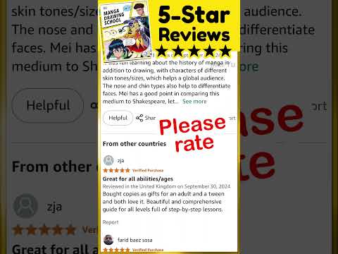 Manga Drawing School 5-Star Reviews on Amazon! #mangadrawingschool #meiyu #howtodrawmanga