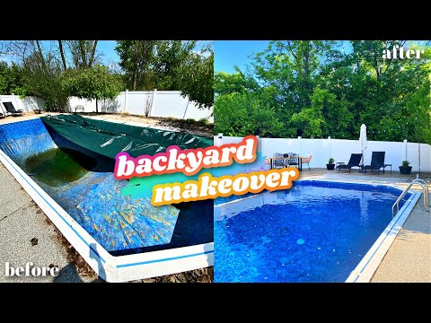 BACKYARD MAKEOVER ON A BUDGET pt. 1 // outdoor furniture drama, planning, lights, fire pit