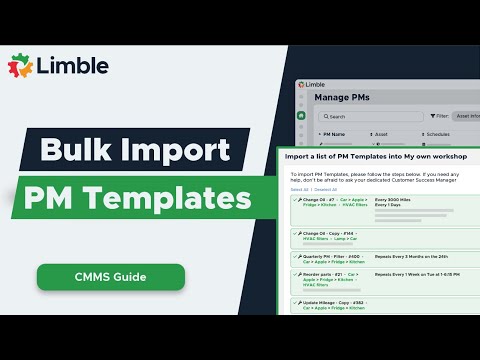 How to Bulk Import PM Templates | CMMS Tutorial