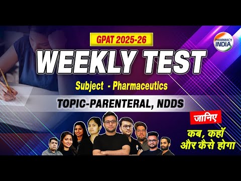 Pharmaceutics | Weekly Test | Parenteral & NDDS | GPAT 2025 - 26 #gpat2025