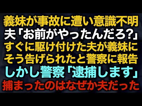 【スカッとする話】義妹が事故に遭い意識不明→夫「お前がやったんだろ？」すぐに駆け付けた夫が義妹にそう告げられたと警察に報告。しかし警察「逮捕します」捕まったのはなぜか夫だった【修羅場】