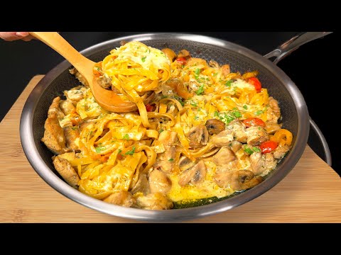 One Pot Creamy Garlic Mushroom Chicken Pasta || Dinner Magic