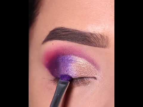 #shorts  Cut crease PURPLE eyeshadow look || Party eye makeup Tutorial || Shilpa