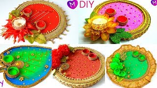 Beautiful 7 Easy Diwali Pooja thali Decoration ideas | diwali pooja thaali decoration |Diwali 2018!