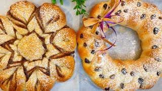 Snowflake bread & wreath bread! #christmas #baking #breadrecipe