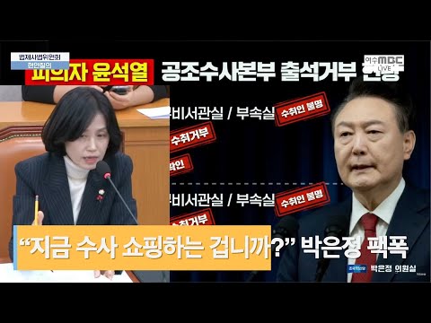 “지금 수사 쇼핑하는 겁니까?” 검사 출신 박은정 공수처에 팩폭! "피의자 윤석열은 내란.외환 혐의에요"