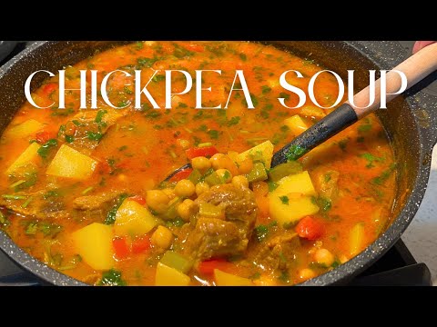 EASY Chickpea Soup Recipe! High Protein + Delicious Comfort Food!