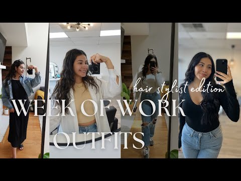 WHAT I WEAR IN A WEEK TO WORK | hairstylist outfits, fits from forever 21, shein, target and Zara