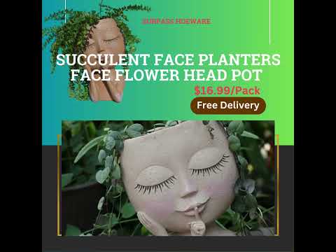 Succulent Face Planters, Face Flower Head Pot for Indoor Outdoor Plants #flowerpot #planters