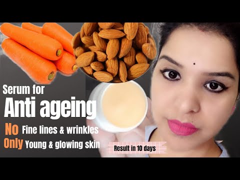 diy Home made carrot & almond anti-ageing serum for fine lines & wrinkles. झुरियों और दागों का इलाज