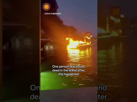 Video captures boat explosion in Fort Lauderdale, Florida #shorts