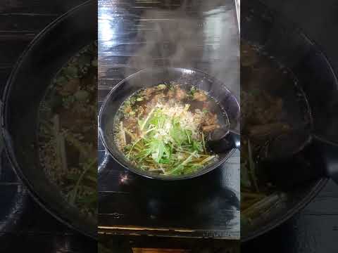 Hot Bowl of Soy Ramen with Beef during a cold winter night #travel #japan #ramen #shorts #food