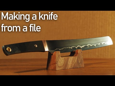 ヤスリで日本刀みたいなナイフ作ってみた。/ Making a knife from a file