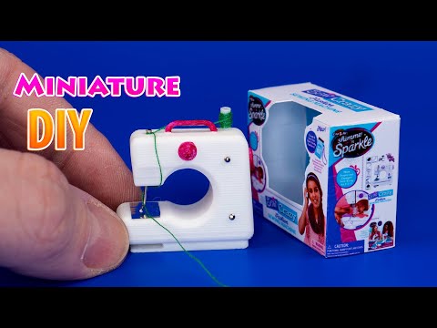 How to Make mini Sewing Machine with box DIY for DollHouse accessories