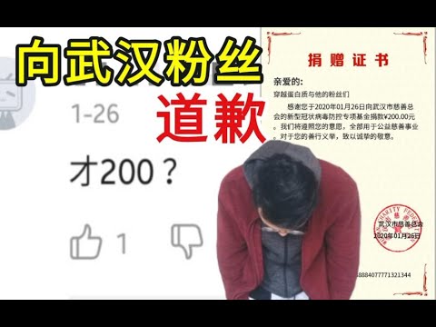 非常抱歉！我只给武汉捐了200块！！