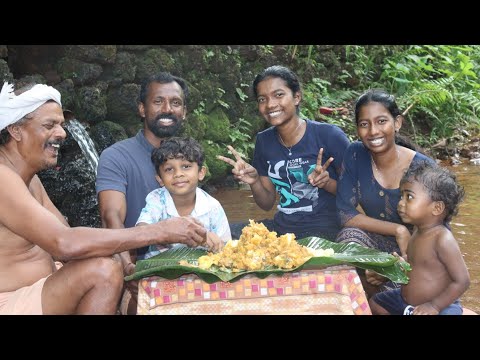 outdoor village tapioca biriyani with family