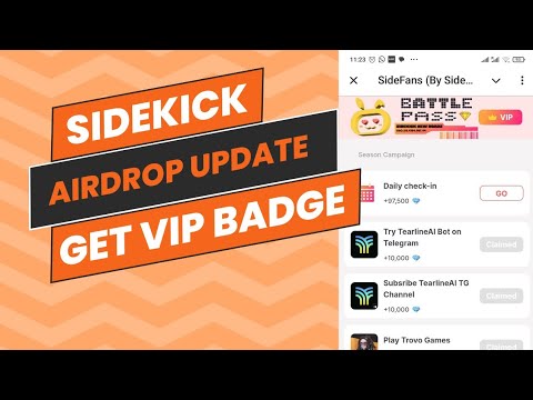 Update On Sidekick Airdrop - How  To Get VIP Badge & Important Information