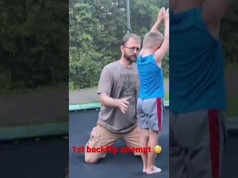 Learning a backflip! 1st attempts after starting gymnastics 👍