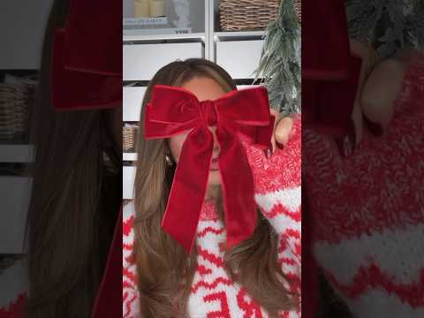 Add a bow 🎀 #hairstyle #hairtutorial #hairbow #Christmas #christmashair #christmashairstyles #hair