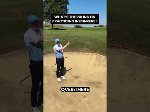 What's the ruling on practicing in bunkers? 🤔 #golfrules #golftips #golfshortgame #bunkertips