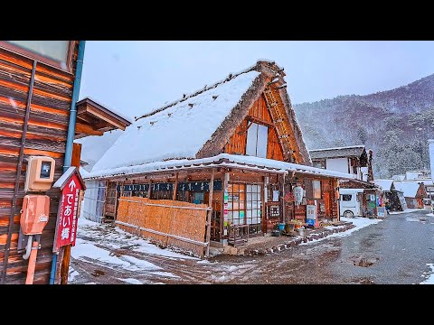 Walking in Snowy Shirakawa-go, Gifu, Japan • 4K HDR