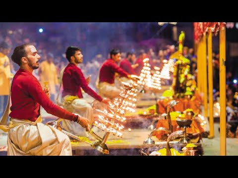 FULL GANGA AARTI VARANASI | BANARAS GHAT AARTI | Holy River Ganges Hindu Worship Ritual