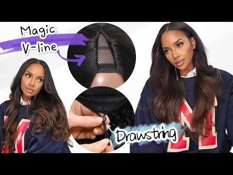 *Magic V-line + Drawstring!* UPGRADED EasiContour Fall Brown Ombre V-part Yaki Wig~ FT.Nadula Hair