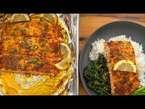 Oven Baked Lemon Pepper Salmon in Foil recipe | Baked Salmon recipe