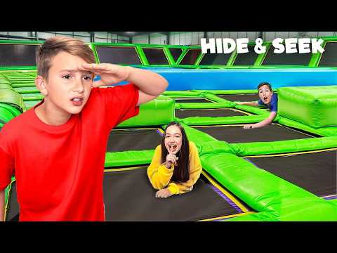 Extreme HIDE & SEEK In TRAMPOLINE PARK!