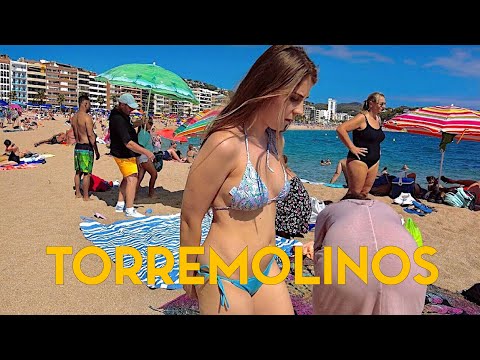 TORREMOLINOS SPAIN BEACH WALK - BAJONDILLO BEACH - Best Beaches in Costa Del Sol